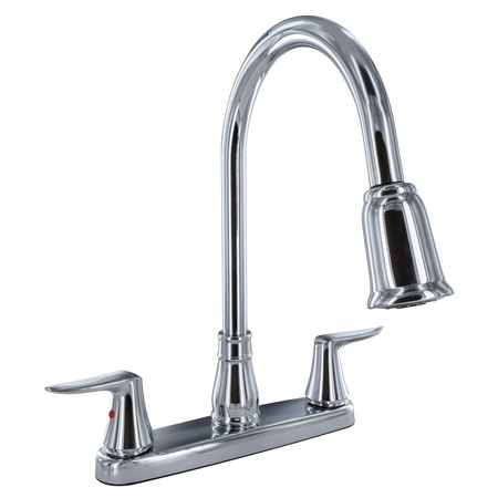 VALTERRA PF221306 Faucet 8" Deck Chrome Hi-Arc Spout Pull-Down 2-Handle PF221306